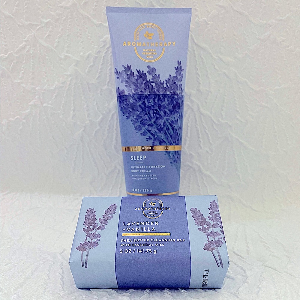 Bath and Body Works Lavender and Vanilla Body Cream and Shea Cleansing Bar